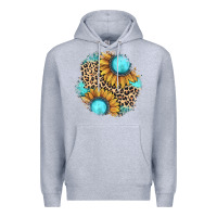 Heather Grey gemstone leopard patch Premium Hoodie - JahusDesignShop