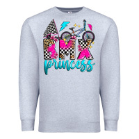 Heather Grey bmx princess Premium Sweatshirt - Zillion Design Studio