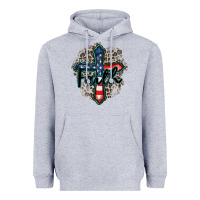 Heather Grey faith usa Heavyweight Hoodie - Zillion Design Studio