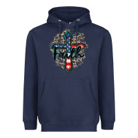 Navy faith usa Heavyweight Hoodie - Zillion Design Studio