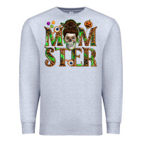 Heather Grey Momster Premium Sweatshirt - texasbilliewilder