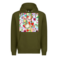Army Green summer gnome seamless pattern Premium Hoodie - BundleAndBundleShop