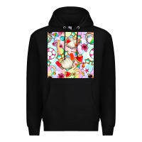 Black summer gnome seamless pattern Premium Hoodie - BundleAndBundleShop
