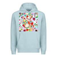 Blue Mist summer gnome seamless pattern Premium Hoodie - BundleAndBundleShop