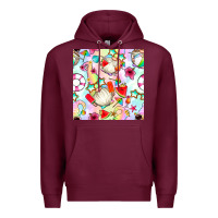 Burgundy summer gnome seamless pattern Premium Hoodie - BundleAndBundleShop