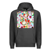 Charcoal Heather summer gnome seamless pattern Premium Hoodie - BundleAndBundleShop