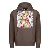 Coffee summer gnome seamless pattern Premium Hoodie - BundleAndBundleShop