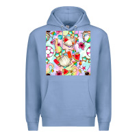 Colony Blue summer gnome seamless pattern Premium Hoodie - BundleAndBundleShop
