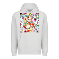 Dove Grey summer gnome seamless pattern Premium Hoodie - BundleAndBundleShop