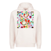 Pale Pink summer gnome seamless pattern Premium Hoodie - BundleAndBundleShop