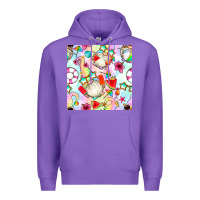 Purple summer gnome seamless pattern Premium Hoodie - BundleAndBundleShop