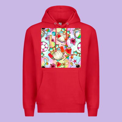 Summer Gnome Seamless Pattern Premium Hoodie Designed By Bundleandbundleshop