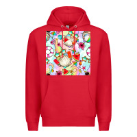 Red summer gnome seamless pattern Premium Hoodie - BundleAndBundleShop