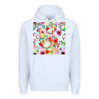 White summer gnome seamless pattern Premium Hoodie - BundleAndBundleShop