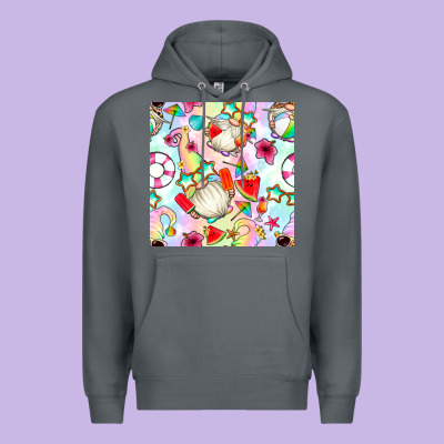 Summer Gnome Seamless Pattern Premium Hoodie Designed By Bundleandbundleshop