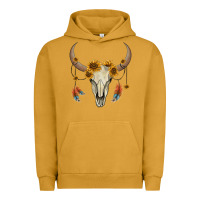 Pigment Peanut Butter bull skull sunflowers and feathers Urban Hoodie - AdoDesignShop