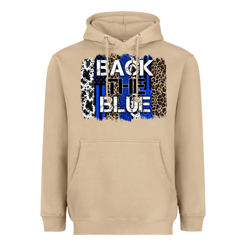 Back The Blue Brushstroke Heavyweight Hoodie by Zillion Design Studio | Teevron