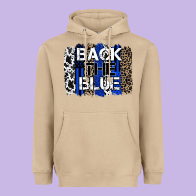 Back The Blue Brushstroke Heavyweight Hoodie Designed By Zillion Design Studio