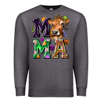 Charcoal Heather Mama Cow Halloween Premium Sweatshirt - texasbilliewilder