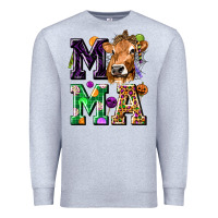 Heather Grey Mama Cow Halloween Premium Sweatshirt - texasbilliewilder