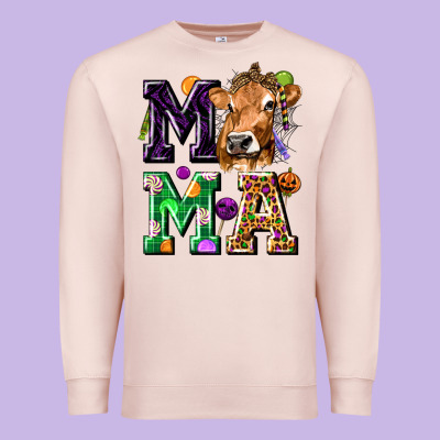Mama Cow Halloween Premium Sweatshirt Designed By Texasbilliewilder