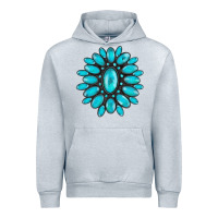 Heather Grey turqoise gemstone Urban Hoodie - AdoDesignShop