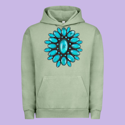 Turqoise Gemstone Urban Hoodie Designed By Adodesignshop