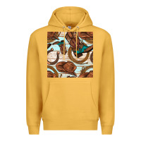 Mustard cowboy western seamless pattern Premium Hoodie - BundleAndBundleShop
