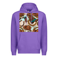 Purple cowboy western seamless pattern Premium Hoodie - BundleAndBundleShop