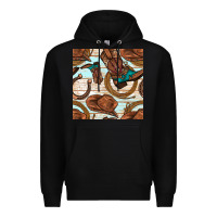 Black cowboy western seamless pattern Premium Hoodie - BundleAndBundleShop