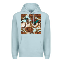 Blue Mist cowboy western seamless pattern Premium Hoodie - BundleAndBundleShop