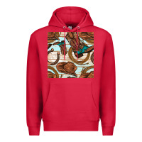 Cardinal cowboy western seamless pattern Premium Hoodie - BundleAndBundleShop