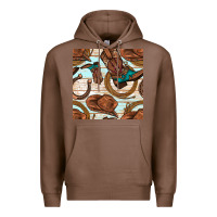 Chestnut cowboy western seamless pattern Premium Hoodie - BundleAndBundleShop