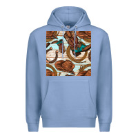 Colony Blue cowboy western seamless pattern Premium Hoodie - BundleAndBundleShop