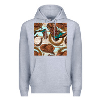 Heather Grey cowboy western seamless pattern Premium Hoodie - BundleAndBundleShop