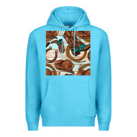 Ocean Blue cowboy western seamless pattern Premium Hoodie - BundleAndBundleShop