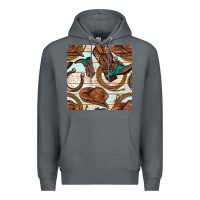 Rock cowboy western seamless pattern Premium Hoodie - BundleAndBundleShop