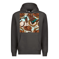 Smoke cowboy western seamless pattern Premium Hoodie - BundleAndBundleShop