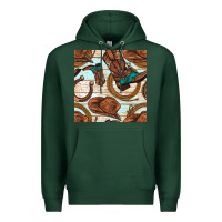 Sports Green cowboy western seamless pattern Premium Hoodie - BundleAndBundleShop