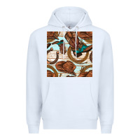 White cowboy western seamless pattern Premium Hoodie - BundleAndBundleShop