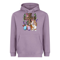 Lavender Easter bunny and floral cross Heavyweight Hoodie - RanaPortraitStore