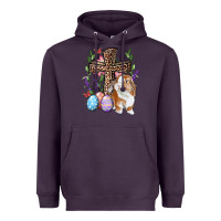 Easter Bunny And Floral Cross Heavyweight Hoodie | Teevron