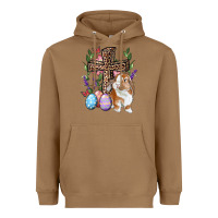 Toasted Coconut Easter bunny and floral cross Heavyweight Hoodie - RanaPortraitStore