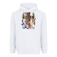 White Easter bunny and floral cross Heavyweight Hoodie - RanaPortraitStore