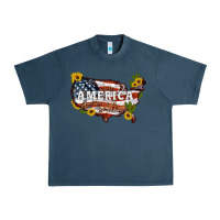 Midnight Navy usa map Urban Heavy Tee - Artiststas