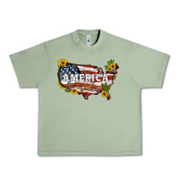 Oil Green usa map Urban Heavy Tee - Artiststas