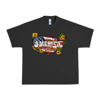 Pigment Black usa map Urban Heavy Tee - Artiststas