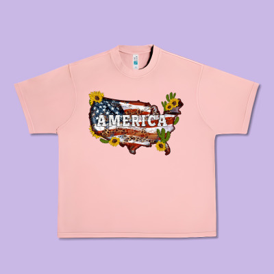 Usa Map Urban Heavy Tee Designed By Artiststas