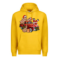 Lemon christmas tree cake with farm track and santa ado Premium Hoodie - AdoDesignShop