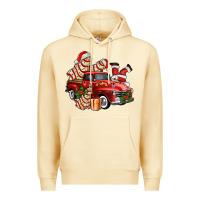 Pina Colada christmas tree cake with farm track and santa ado Premium Hoodie - AdoDesignShop